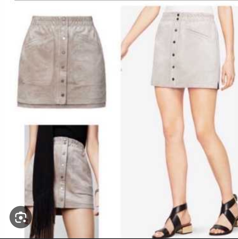BCBGMaxAzria Tan Button-Front Pencil Skirt - Picture 1 of 4